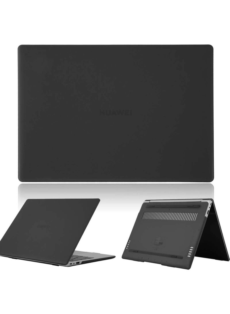 غطاء حماية صلب مع غطاء لاصق لحماية Huawei MateBook 14 2024 FLMH-X FLMH-16 FLMH-32 14.2" 2.8K OLED لابتوب مع تحكم باللمس Ultra 5 Ultra 7 معالجات غطاء لابتوب (أسود غير لامع) - Image 2
